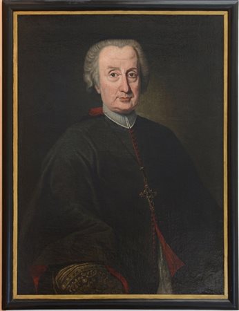 Scuola del secolo XVIII "Ritratto di cardinale" olio su tela (cm 79,5x60). In c