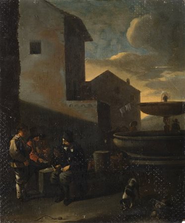 Bambocciante attivo a Roma, secolo XVIII - XIX

Scena all'aperto con giocatori