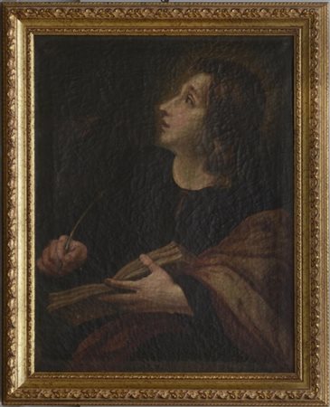 Ignoto "San Giovanni Evangelista" antico dipinto ad olio su tela (cm 65,5x51,5)