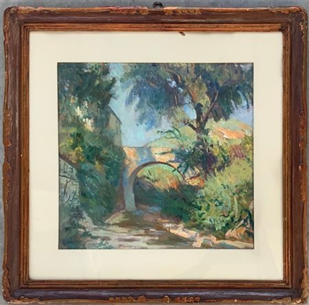 Eduardo Gordigiani "Ponte a Popolano" '42
olio su compensato (cm 52x53)
Firmato
