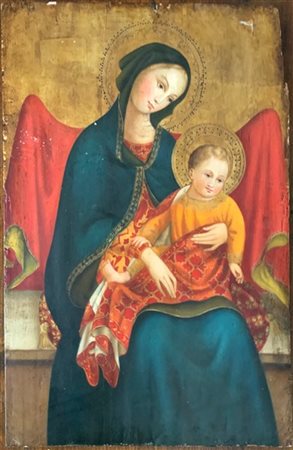 Scuola del secolo XIX "Madonna con Bambino" olio su tavola (cm 90x75,5)

(difet