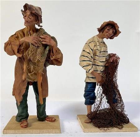 Celestino e Filippina Sangiuliano, Palermo Due figure da presepe in terracotta e