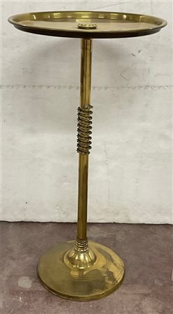 Tavolino da salotto con struttura in ottone. Italia, anni '50. (h cm 63; d cm 3