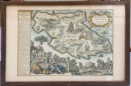 Lotto composto da una specchiera in legno con inserti in metallo (cm 55x46) e d