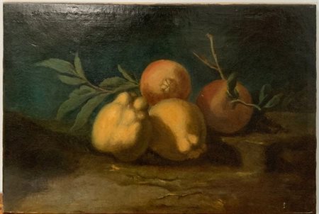 Ignoto "Composizione di limoni e arance" antico dipinto ad olio su tela (cm 41x