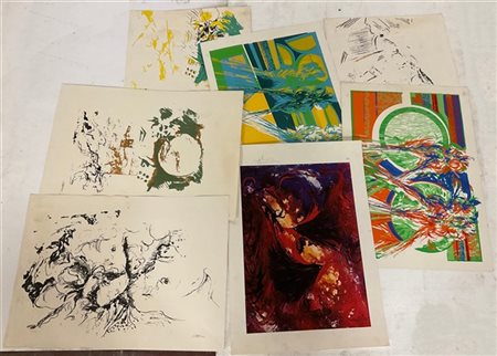Lotto composto da sette grafiche (cm 70x50), di soggetti e autori diversi, alcu