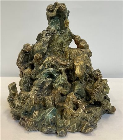 Firma indecifrata. Gruppo in terracotta policroma raffigurante la Natività (h.