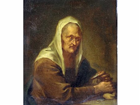 Scuola tedesca XVIII secolo Due dipinti I prestatori di denaro Olio su tela...