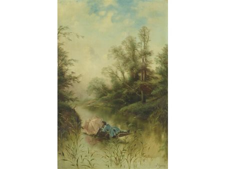 Francesco Capuano (Napoli 1854-1908) Primavera Olio su tela Firmato Misure...