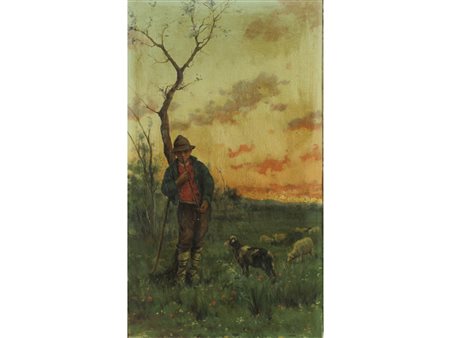 Ceci (XIX secolo) La sosta Olio su tela Firmato Senza cornice Misure 51.5x30 cm