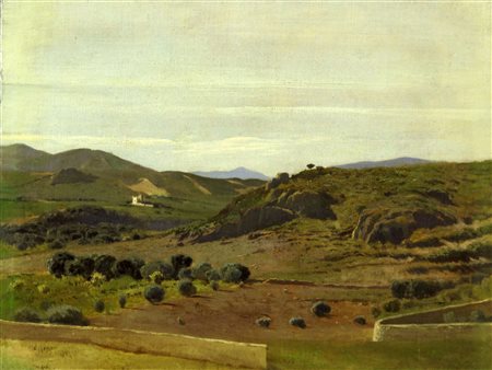 Francesco Lojacono (Palermo 1838-1915) Veduta palermitana Olio su tela Non...