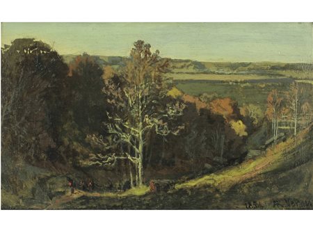 Alexandre René Véron (Montbazon 1826-Parigi 1897) Paesaggio Olio su tavola...