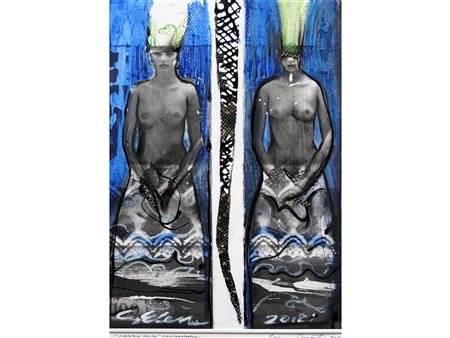 Elena Crisanti (1963) Cambio Muta Tecnica mista Firmato Anno 2012 Misure...