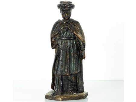 Area veneta Fine XVII secolo Re Magio Gaspare Legno Altezza 19.5 cm