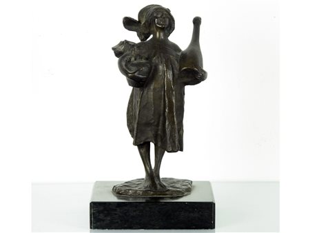 Anonimo (XX secolo) Contadinella Bronzo Altezza 21 cm