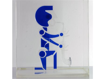 Mario Molinari (Torino 1930-2001) Saxofonista Plexiglas in una teca...