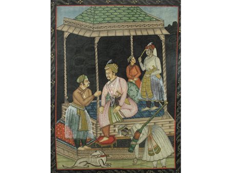 India (XX secolo) Seta dipinta Misura 108x81 cm