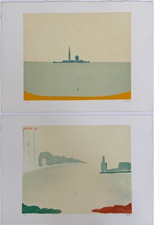 Virgilio Guidi Lotto composto da cinque litografie a colori di soggetti diversi