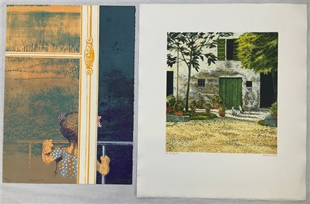 Bottoni - Saliola - Cremonini Lotto di tre litografie a colori di misure e sogge