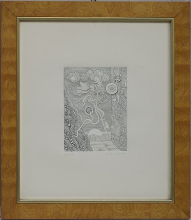 Luca Crippa "Senza titolo" 1977
acquaforte
(lastra cm 16x12; foglio cm 33x28,5)