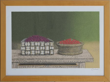 Bruno Caruso "Senza titolo" 
litografia a colori
cm 50x70
firmata e numerata 25/