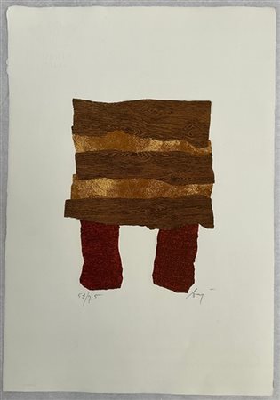 Enrico Baj "Mobile" 
acquaforte e acquatinta a colori
foglio cm 51x35
firmata e