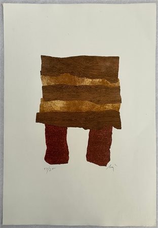 Enrico Baj "Mobile" 
acquaforte e acquatinta a colori
foglio cm 51x35
firmata e