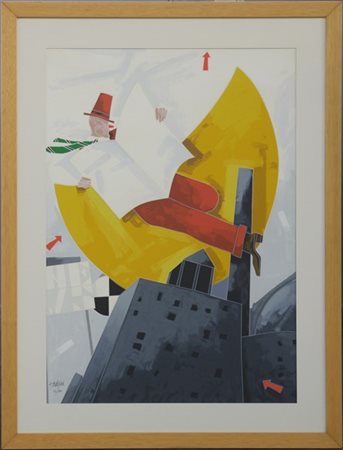 Emilio Tadini "Senza titolo" 
litografia a colori
cm 67x47
firmata in basso a de