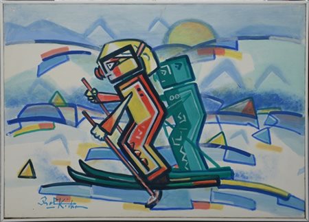 Ibrahim Kodra "Senza titolo" 
tecnica mista su carta intelata
cm 50x70
firmato i