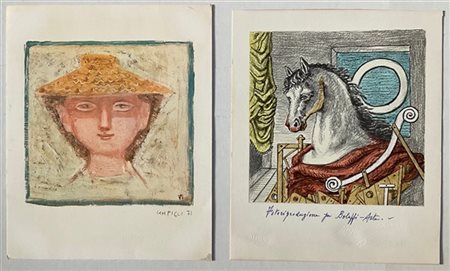 Lotto composto da cinque riproduzioni fotolitografiche (cm 30x23,5 ) di soggett