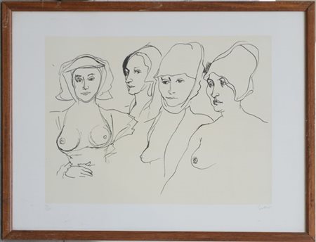 Lotto composto da una litografia di Guttuso, firmata e numerata IV/XXV e un pos