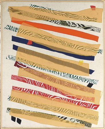 Ignazio Moncada "Senza titolo" 1990
collage di tessuti su tela
cm 100x82
firmato