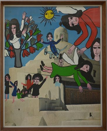 Candida Bissoni "Senza titolo" 
tecnica mista su manifesto
cm 78x64. In cornice