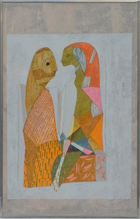 Bruno Capacci "Colloquio" 1971
tecnica mista su carta
cm 49,5x31,5
firmata e dat