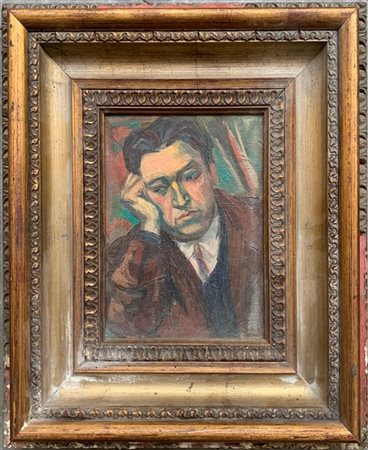 Saro Mirabella "Ritratto maschile" 1966
olio su tavola
cm 24x18,5
firmato,datato