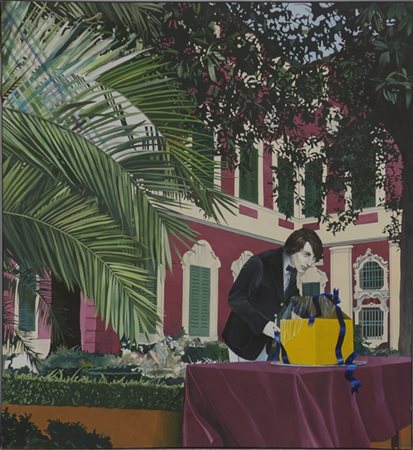 Lorenzo Prato "Esterno" 1976
acrilico su tela
cm 130x120
Firmato e datato 76 in