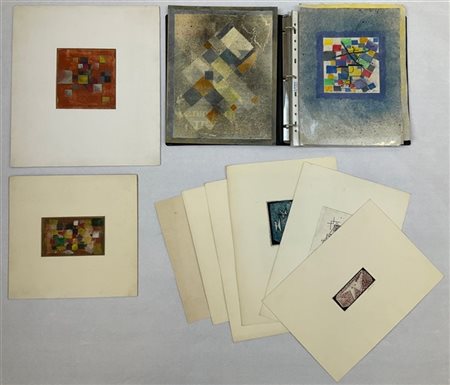 Leonardo Fretta Lotto composto da sei tecniche miste su carta e nove grafiche di