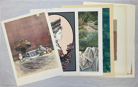 Lotto composto da numerose litografie a colori, di soggetti, misure e autori di