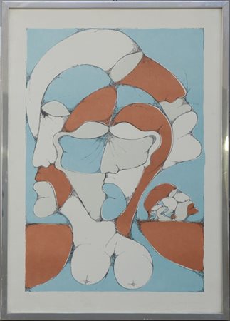 Carlo Javarone "Senza titolo" 
litografia a colori
cm 69x48
numerata 135/150 e f