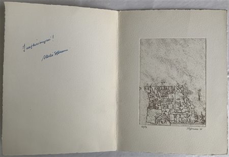 Attilio Steffanoni "Senza titolo" 1966
acquaforte su biglietto di auguri
(lastra