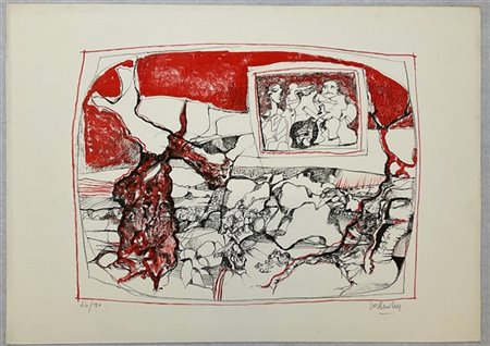 Lorenzo D'Andrea "Senza titolo" 
litografia a colori
cm 50x70
numerata 46/90 e f