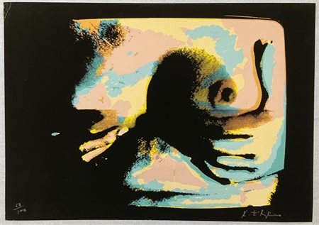 Antonio D'Agostino "Senza titolo" 
serigrafia a colori, Edizione Cooperarte, Pad