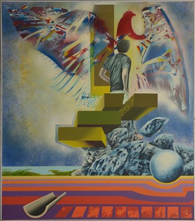 Drago "Europa - America" 1969
acrilico su tela
cm 160x140
firmato, datato, titol