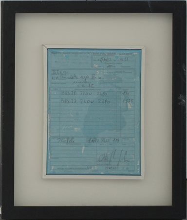 Giorgio Gost "Single - Bolla!" 2010
documento originale scritto a mano applicato