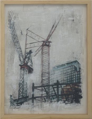 Walter Trecchi "Cantiere XV" 2005
tecnica mista su carta
cm 45x34. In cornice (d