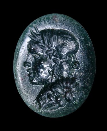 A roman green jasper intaglio. Gryllos. 