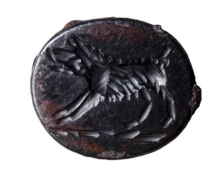 A roman agate intaglio. Boar. 