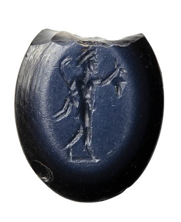 A roman nicolo intaglio. Satyr. 