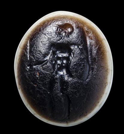 A late republican three-layered agate intaglio. Soldier.