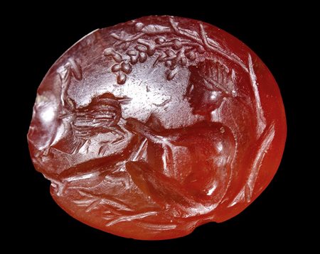 A roman carnelian intaglio. Bucolic scene. 